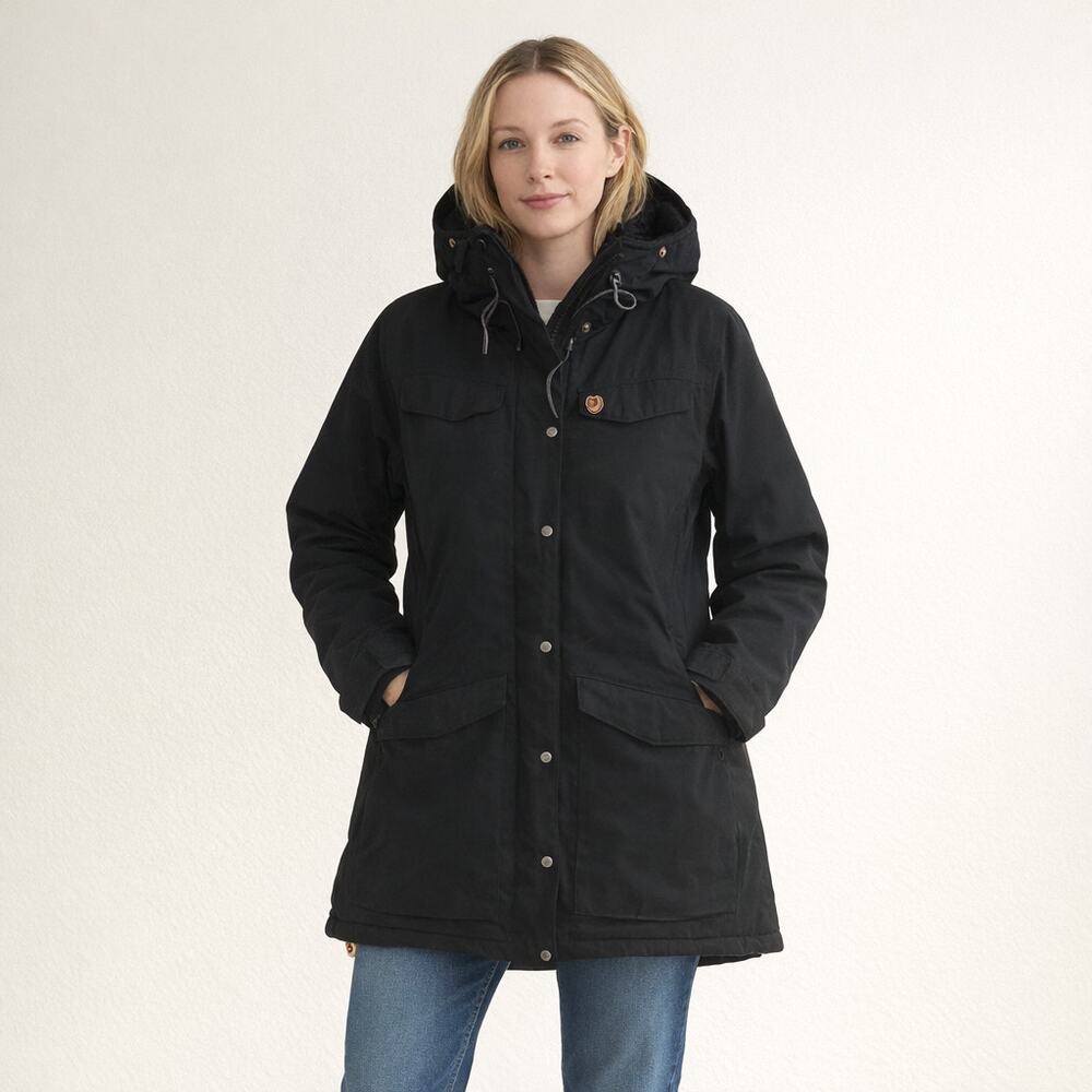 Fjällräven Nuuk Parka Size Large Black 86369 W Women